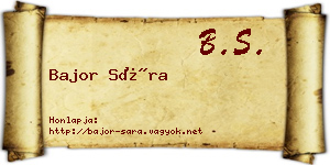 Bajor Sára névjegykártya