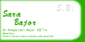 sara bajor business card